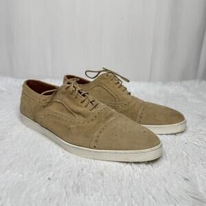 ALLEN EDMONDS / Strand tan light brown suede oxford lace up sneakers / 8.5